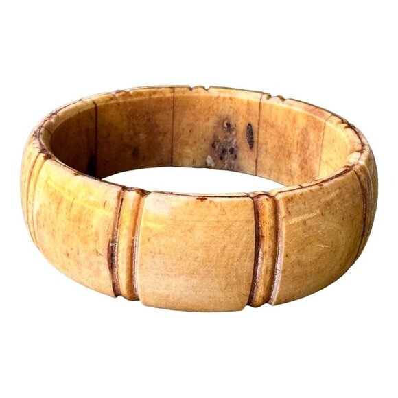 Vintage Asian Camel Bone‎ Chunky Bangle Bracelet Fine Polish Well Patinated - Picture 6 of 10